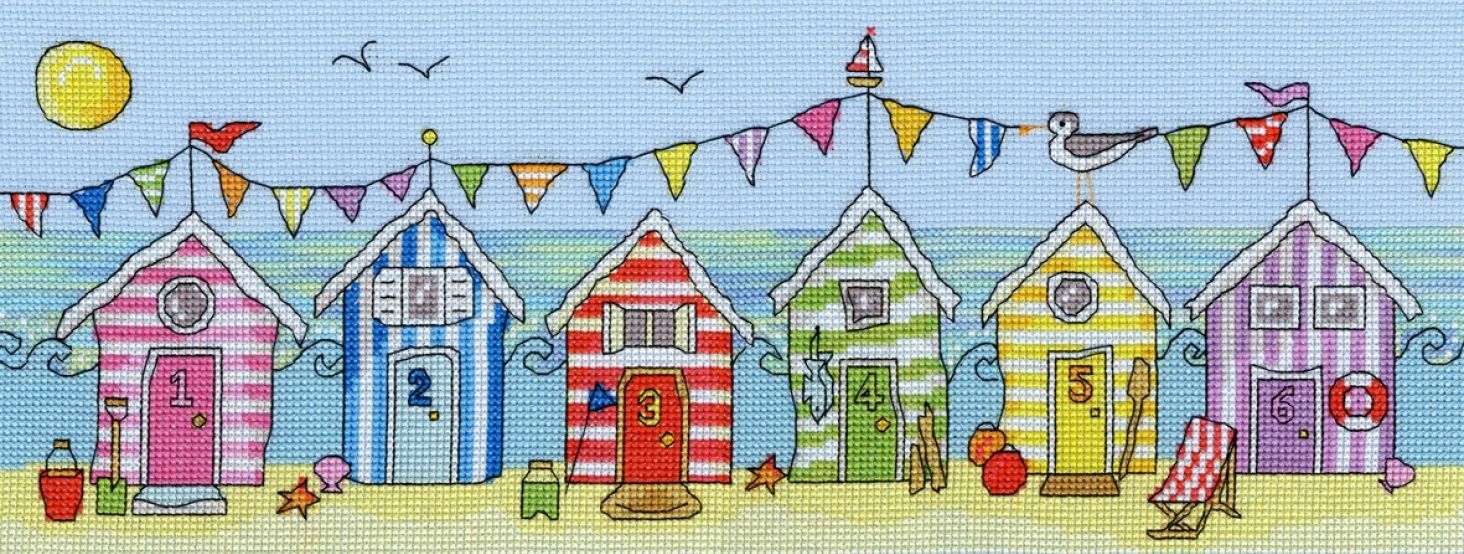 Bothy Threads Cross Stitch Kit Beach Hut Fun - XJR19