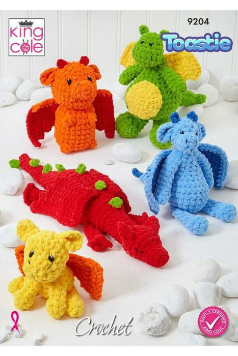 Crochet Pattern Dragons in King Cole Toastie 6204
