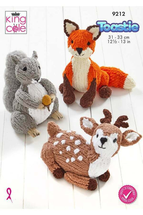 Knitting Pattern Woodland Wildlife in King Cole Toastie 9212