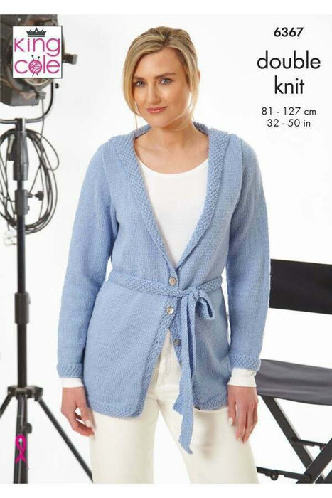 knitting Pattern Cardigans in King Cole Merino Blend DK 6367
