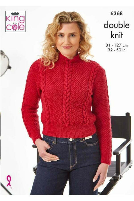 Knitting Pattern Sweaters in King Cole Merino Blend DK 6368