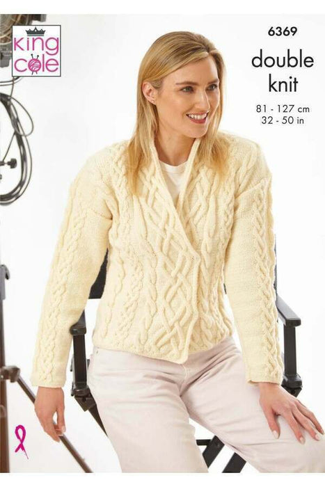 Knitting Pattern Jacket & Gilet in King Cole Merino Blend DK 6369