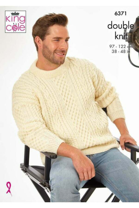 Knitting Pattern Sweaters in King Cole Merino Blend DK 6371