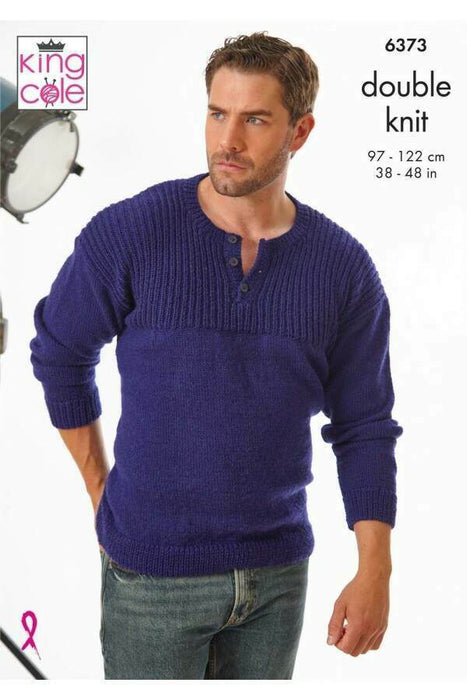 Knitting Pattern Sweaters in King Cole Merino DK 6373