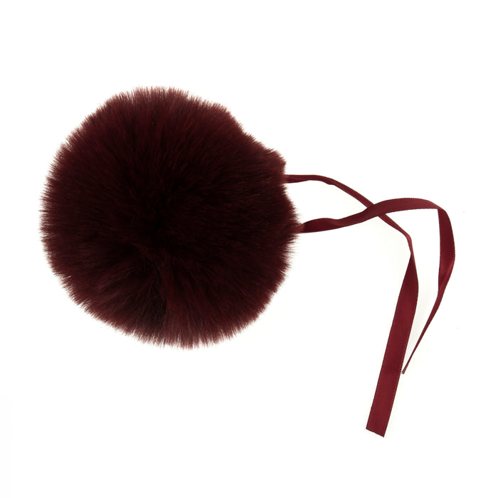 Trimits Faux Fur Pom Pom 11cm Burgundy - TTPOM12\BURG