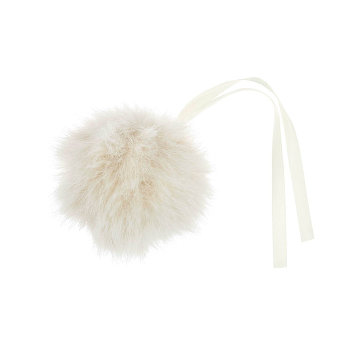 Trimits Faux Fur Pom Pom 11cm Glitter Cream - TTPOMG12\CRM