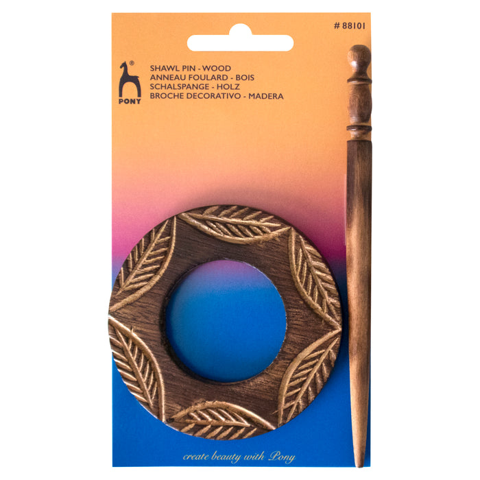 Pony Shawl Pin Wood P88101 *