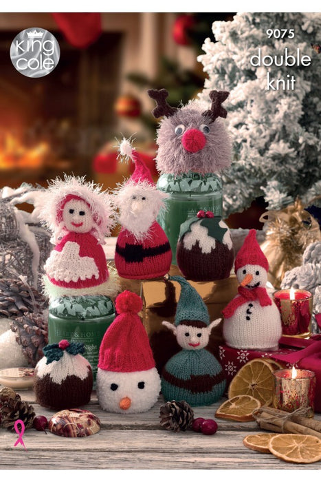 Knitting Patten Christmas Candy Cosies in King Cole Dolly Mix & Pricewise DK 9075