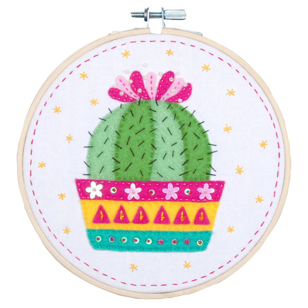 Vervaco 4 Creative Kids Embroidery Kit With Hoop Cactus - PN-0180501