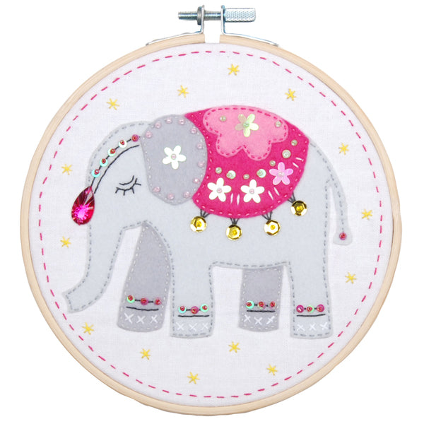 Vervaco 4 Creative Kids Embroidery Kit With Hoop Elephant - PN-0180499