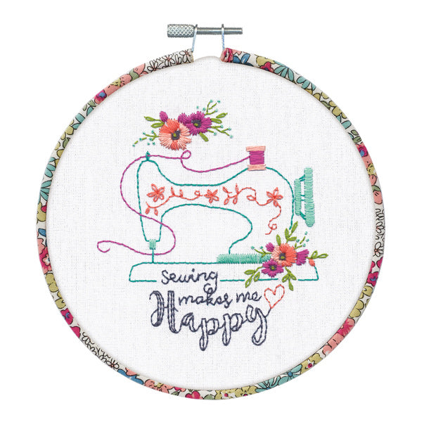 Dimensions Embroidery Kit With Hoop Sew happy - D72-76293