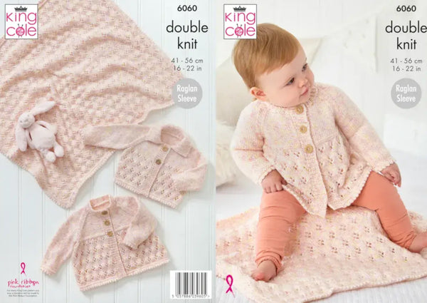 Knitting Pattern Jacket, Cardigan & Blanket King Cole Cloud Nine Dk - 6060