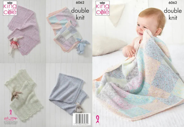 Knitting Pattern Blankets King Cole Cloud Nine DK - 6062