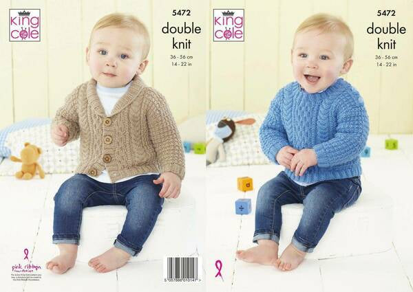Knitting Pattern Babies Sweater & Jacket King Cole DK - 5472