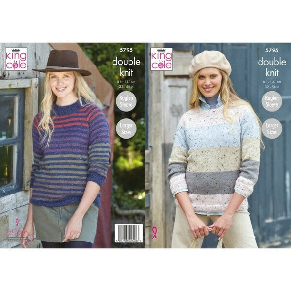 King Cole Ladies Round & High Neck Sweaters King Cole Homespun DK - 5795