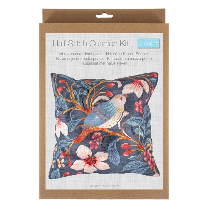 Trimits Half Stitch Tapestry Cushion Kit 40 x 40cm Magnolia Bird GCS224