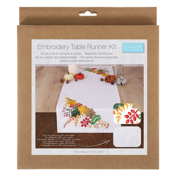 Trimits Embroidery Kit Table Runner Autumnal Harvest TTR011