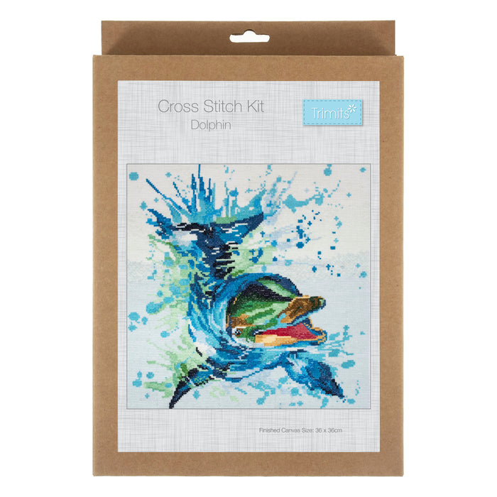 Trimits Cross Stitch Kit 44 x 44cm Dolphin GCS176