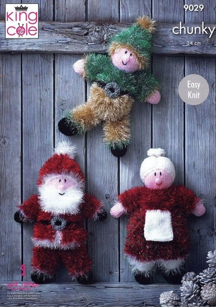 Knitting Pattern Christmas Toys King Cole Tinsel Chunky - 9029