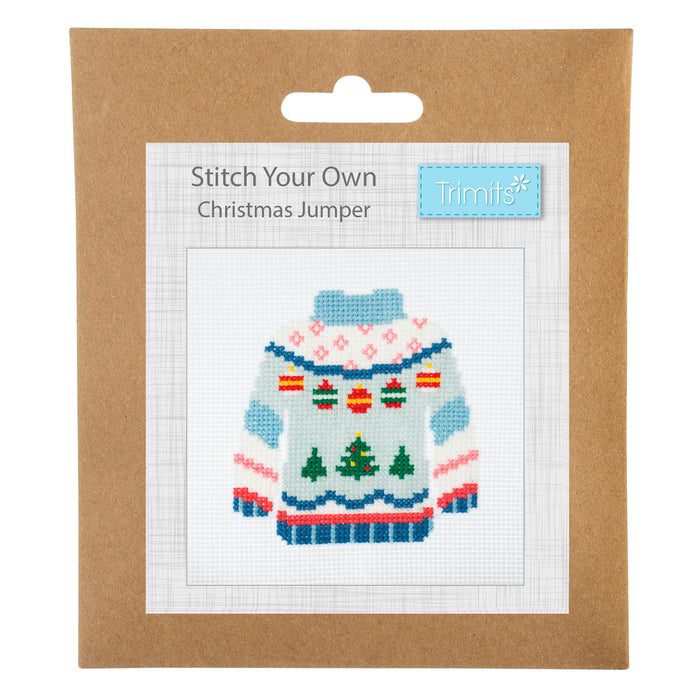 Trimits Mini Cross Stitch Kit Christmas Jumper GCS104