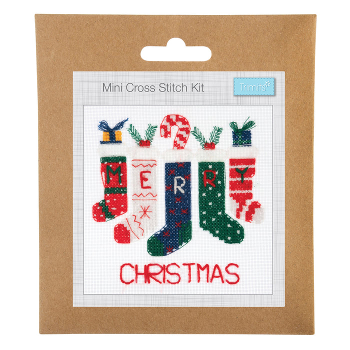 Trimits Mini Cross Stitch Kit Stockings GCS162