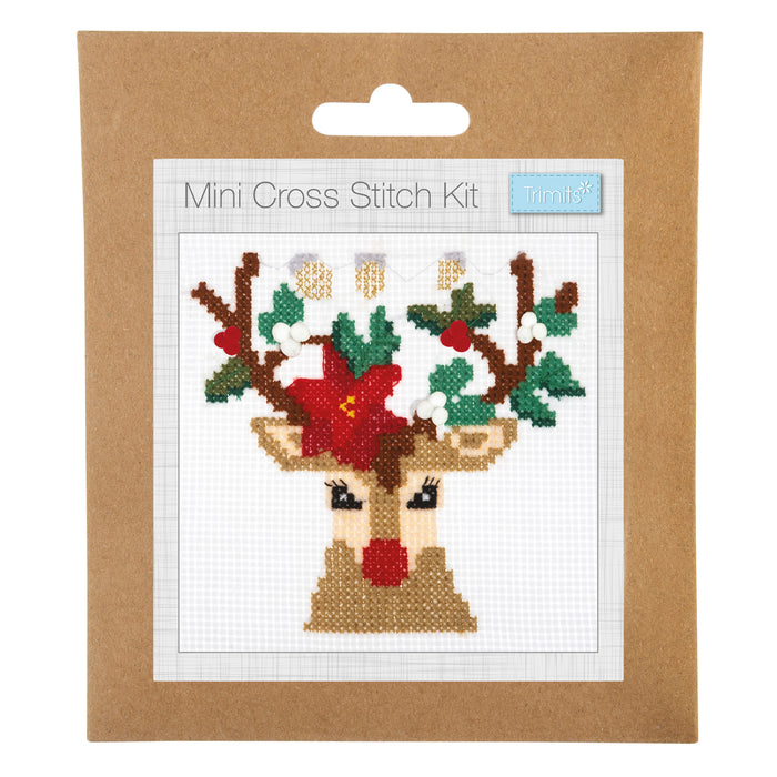 Trimits Mini Cross Stitch Kit Reindeer GCS63