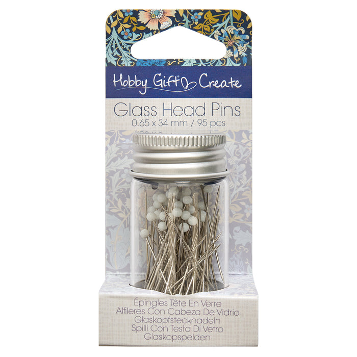 Hobby Gift Create Glass Head Pins in a Jar 0.65 x 34mm / 95 Pcs HGC679.01