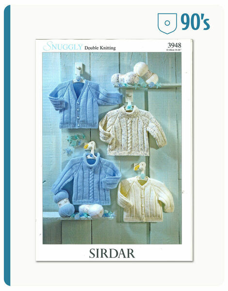 Knitting Pattern 90’s Baby Sweater or Top Sirdar Snuggly DK - 3948
