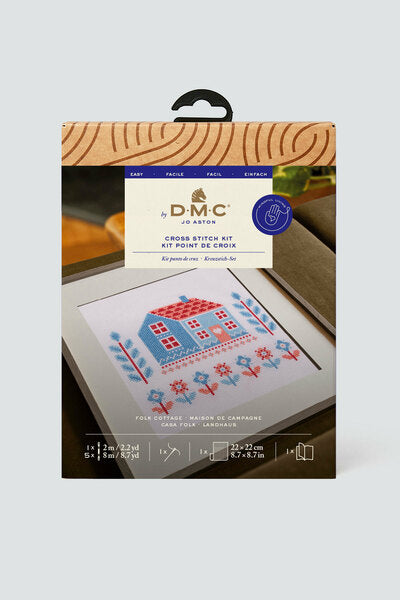 DMC Cross Stitch Kit Folk Cottage by Jo Aston The Designer Collection - BK408