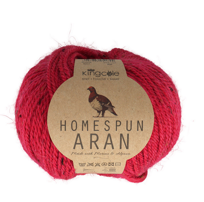 King Cole Homespun Aran Yarn 50g - All Shades