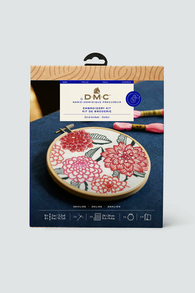 DMC Embroidery Kit Dahlias by MArie-Dominique Procureur The Designer Collection - TB198