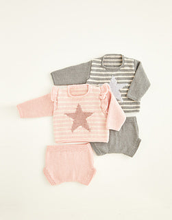 Knitting Pattern Sweaters & Pants Hayfield Baby Bonus DK 5421
