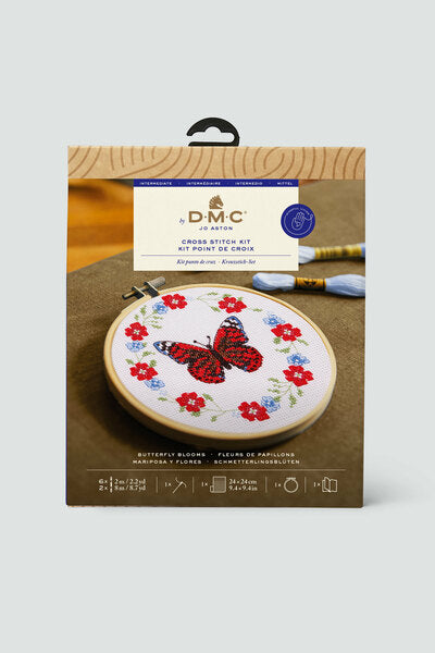 DMC Cross Stitch Kit Butterfly Blooms by Jo Aston The Designer Collection - BK411