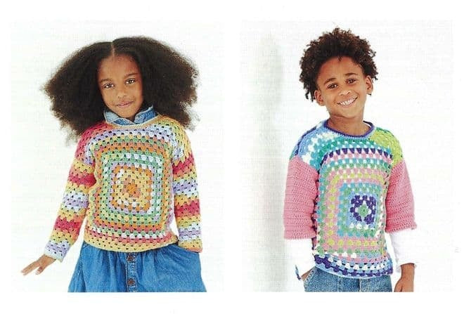 Crochet Pattern Children’s Sweaters 2-11 Years in Stylecraft Merry Go Round DK 10196