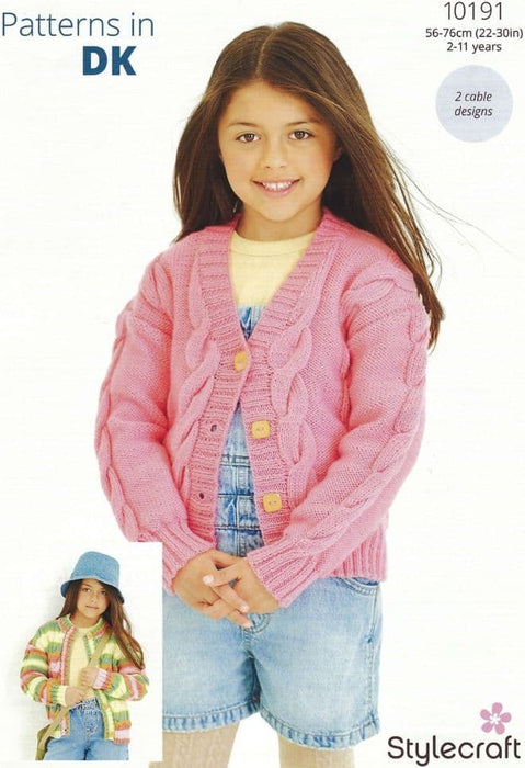 Knitting Pattern Girl’s Cardigans in Stylecraft Merry Go Round or Special DK 10191