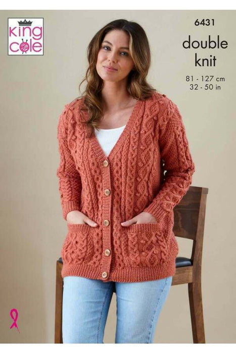 Knitting Pattern Cardigan & Waistcoat in King Cole Merino Blend DK 6431