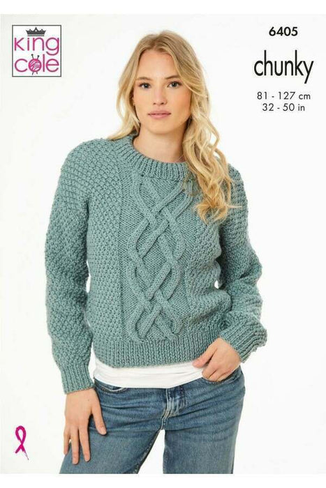 Knitting Pattern Sweater & Waistcoat in Big Value Chunky 6405