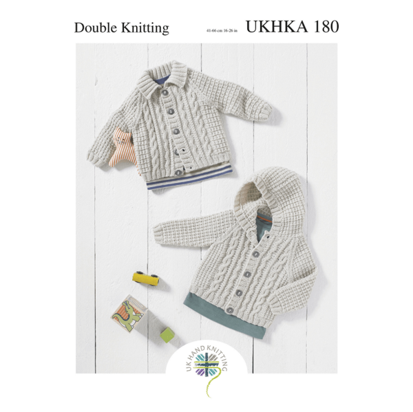 Knitting Pattern Baby Cardigans Double Knitting UKHKA 180