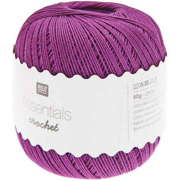 Rico Essentials Crochet Cotton Yarn 50g - Purple 007