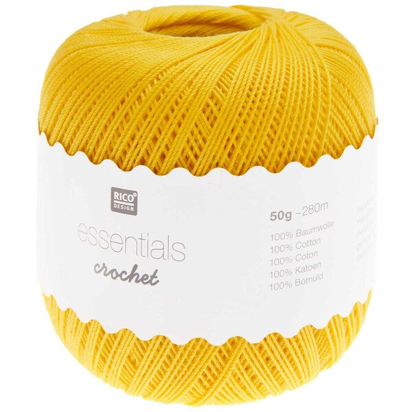 Rico Essentials Crochet Cotton Yarn 50g - Yellow 013