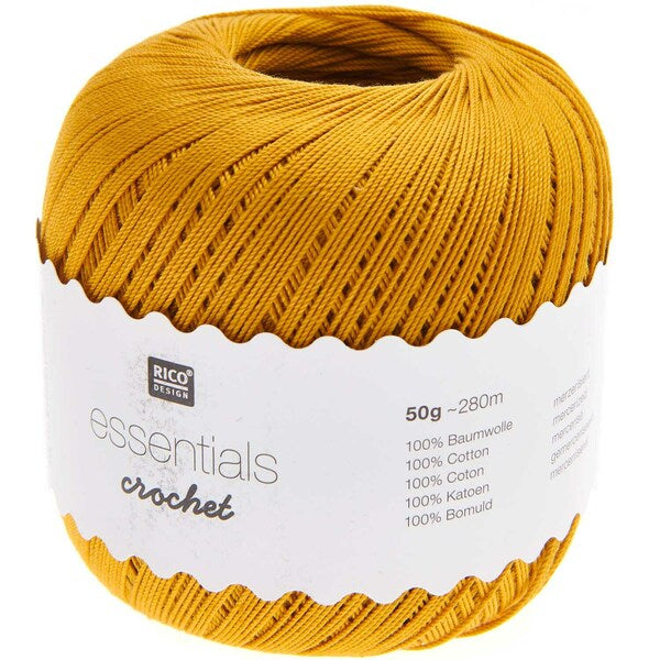 Rico Essentials Crochet Cotton Yarn 50g - Mustard 034