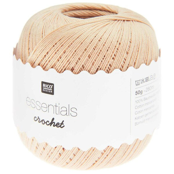 Rico Essentials Crochet Cotton Yarn 50g - Beige 002