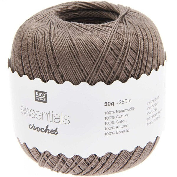 Rico Essentials Crochet Cotton Yarn 50g - Taupe 040