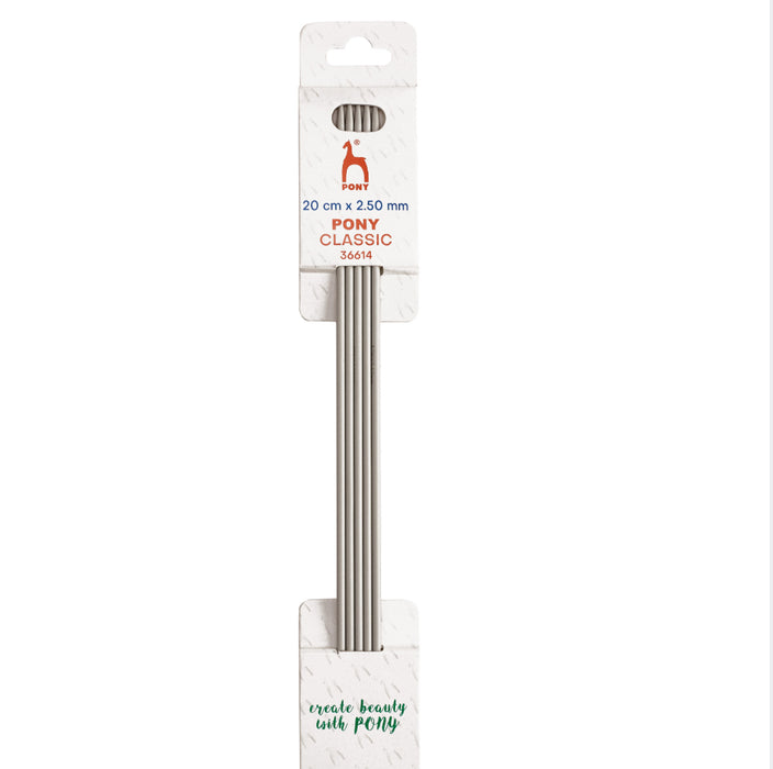 Pony Classic Double Pointed Needles Set of 5 20cm - All Sizes