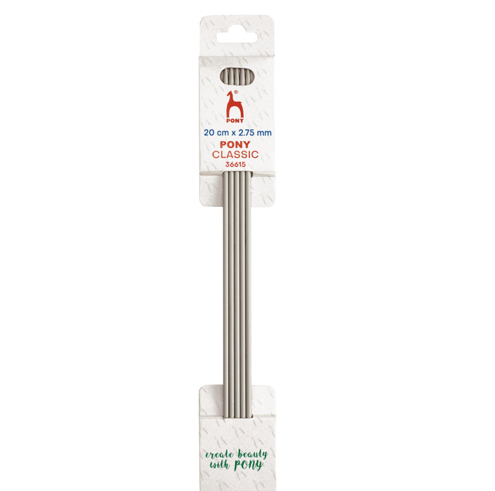 Pony Classic Double Pointed Needles Set of 5 20cm - All Sizes
