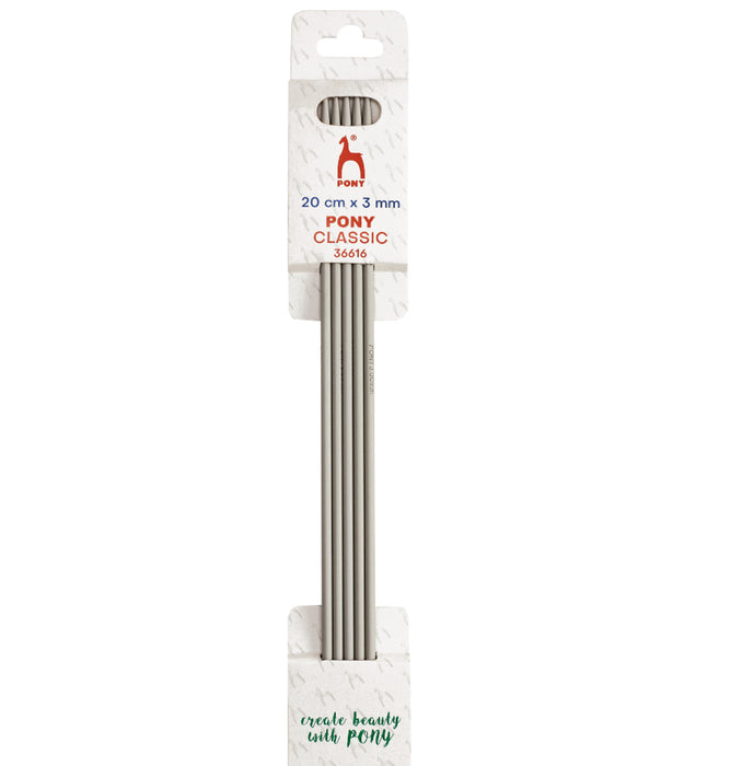 Pony Classic Double Pointed Needles Set of 5 20cm - All Sizes