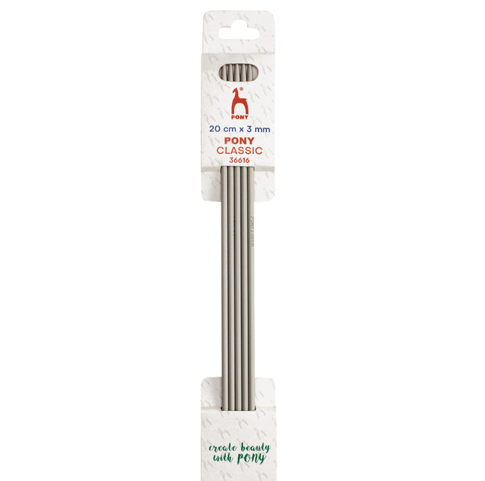 Pony Classic Double Pointed Needles Set of 5 20cm - All Sizes
