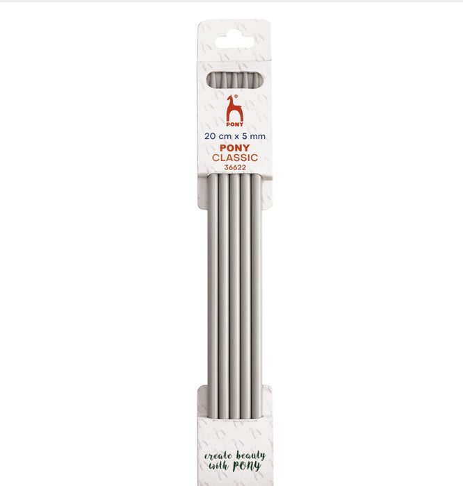 Pony Classic Double Pointed Needles Set of 5 20cm - All Sizes