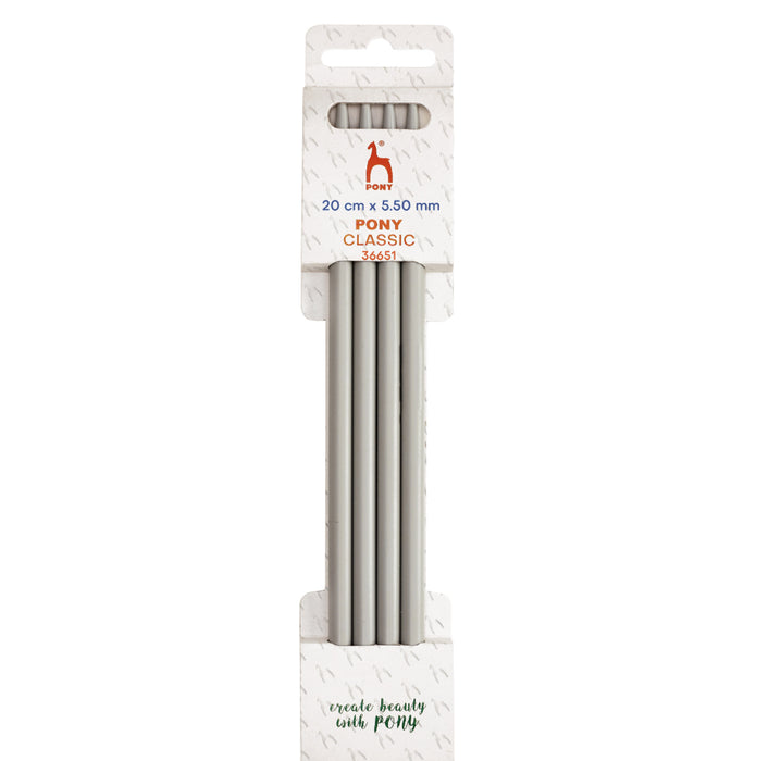 Pony Classic Double Pointed Needles Set of 5 20cm - All Sizes