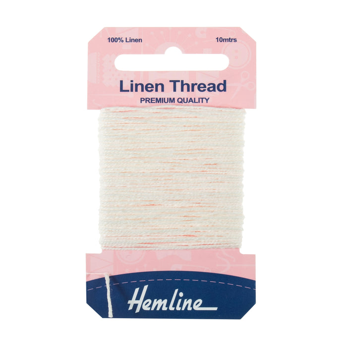Hemline Linen Thread 10m White H1001/01